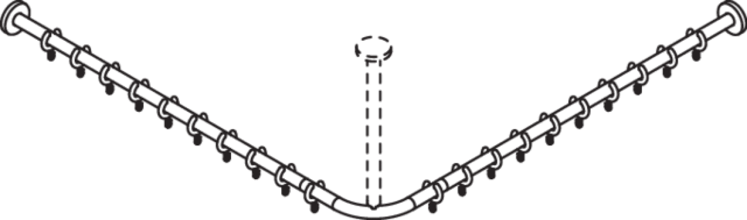 HEWI VH-Stange, d:25, A1/A2=987, 20 Ringe, chrom