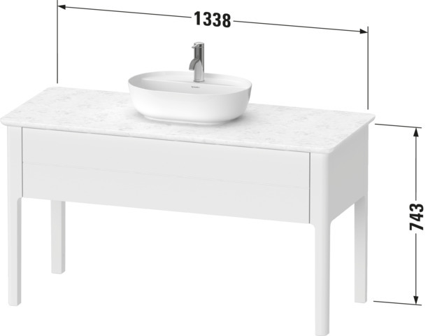 Duravit WTU bodenstehend Luv 743x1388x570mm 1 Auszug, Weiß Seidenmatt