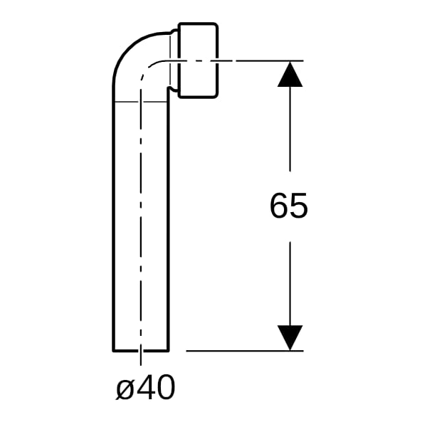 Geberit Anschlussbogen 90Gr, d:40mm