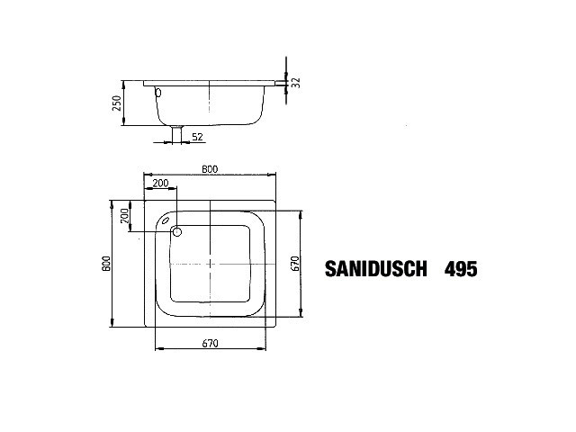 KA DW SANIDUSCH Mod.495,800x800mm, alpinweiß,Perl-Effekt