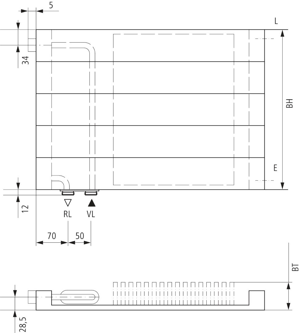 Kermi V-Heizwand HHV11 BH560x61x1600 QN1654,weiß,6bar,m.Abd.,Ausf. re,LH540