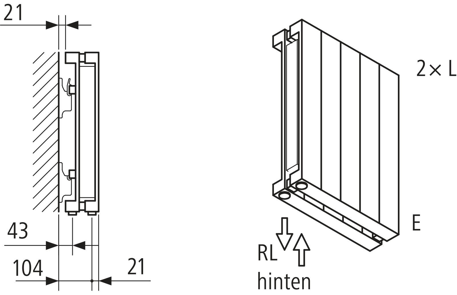 Kermi Heizwand HVN Typ20 BH1800x104x560 QN1530, RAL9016, 6 bar, ANB12