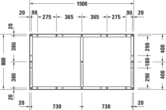 DU Fußgestell für Duschwanne Tempano 1500x800mm