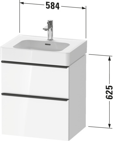 Duravit D-Neo WTU,Ausz:1,Schubk:1,GR:Chrom 584x452x625mm,Wandh,Nussb.Dkl.Matt,Dek.