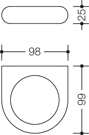 HEWI Halter Ser 477, T:99mm anthrazitgrau