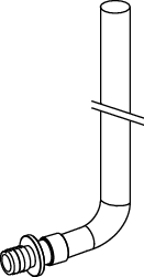 TECEflex HK-Montagewinkel 15 mm Dim. 16, Länge 300 mm, CU vernickelt
