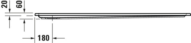 DU Starck Slimline Duschw. 1600x800x60mm Weiß