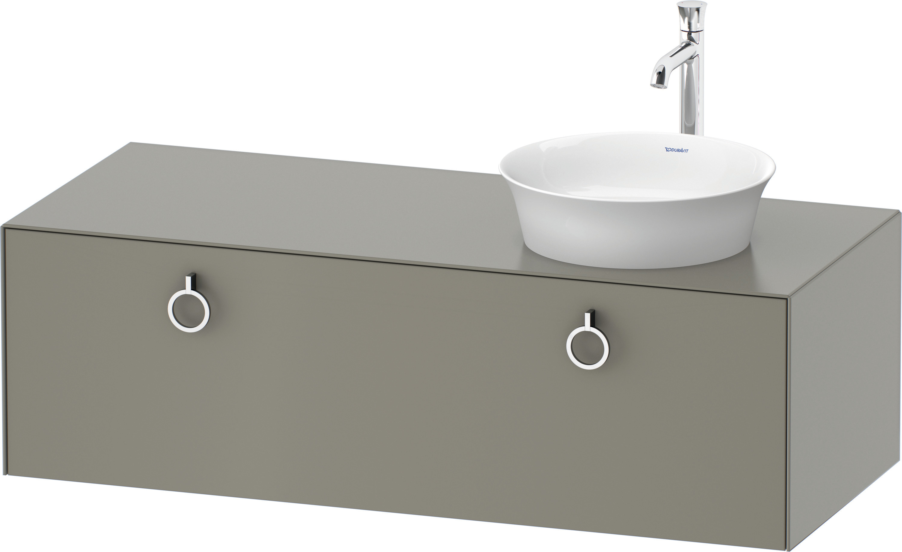 Duravit WTU wandh.White Tulip,1 Aus.,m.Griff Aus.r,408x1300x550,Steingrau Seidenmatt