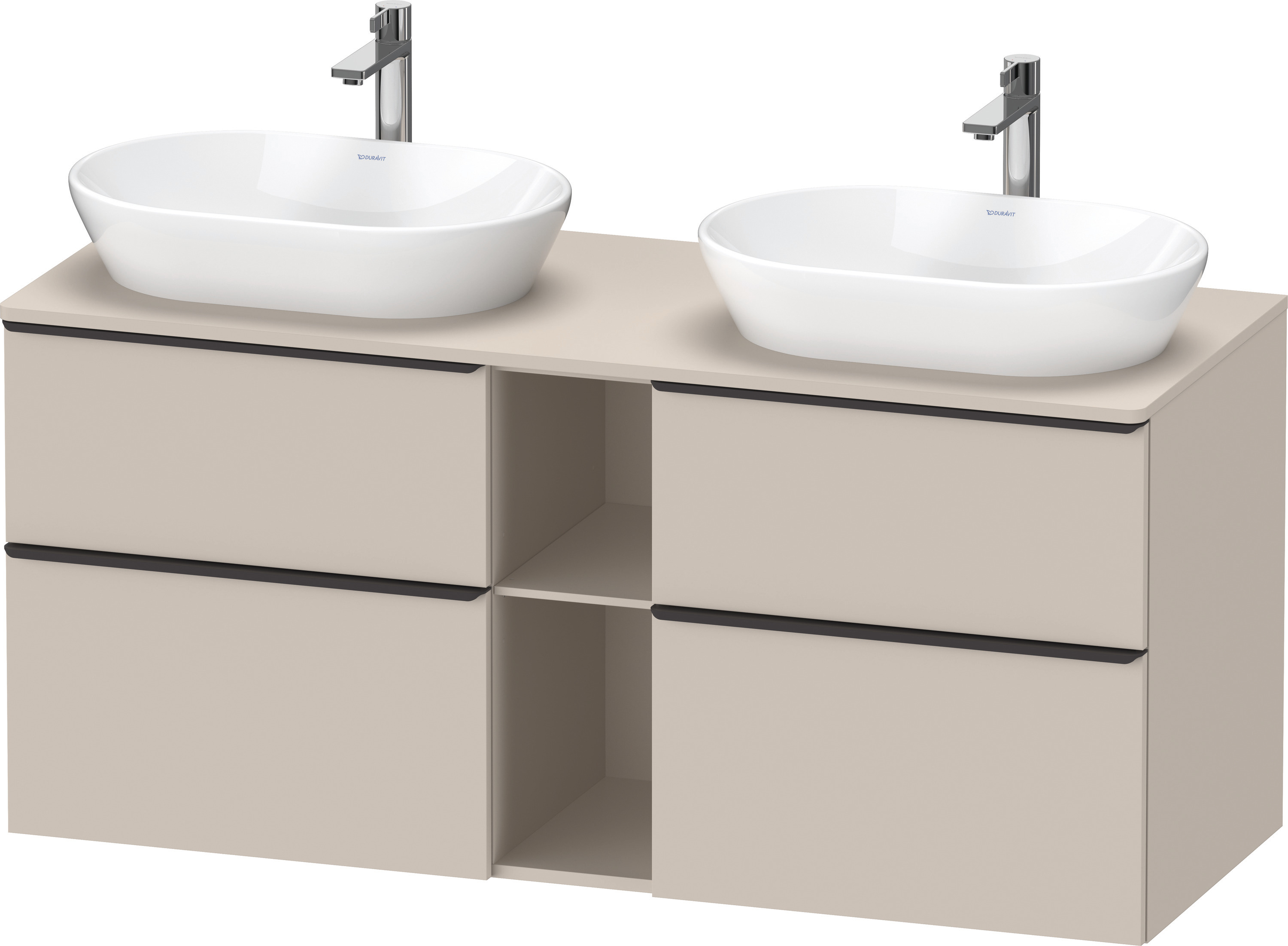 Duravit D-Neo,Kons-WTU,B,AZ:2,SBK:2,Gr:D Schw 1400x550x644mm,Wandh,Taupe Matt, Dekor