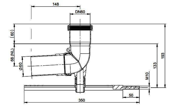 MHG Schachteinführung DN 60 schraubbar mit Auflager