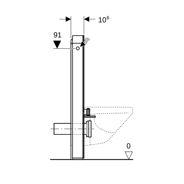Geberit Monolith Plus Sanitärmodul f. WWC 101cm Steinzeug Schieferop., alu.schwchr