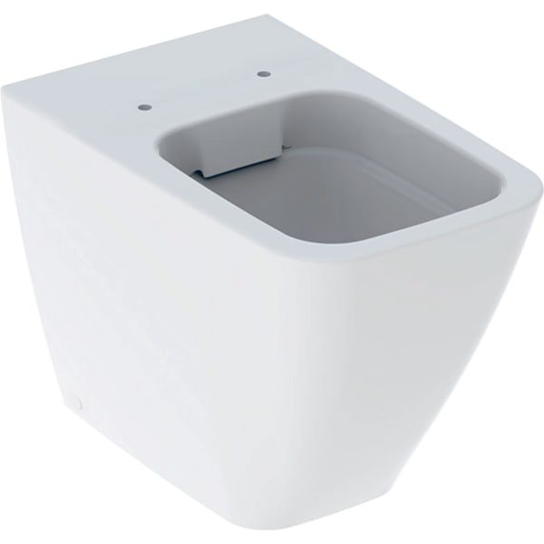 Geberit iCon Stand-WC eckig, Tiefspüler wandbündig, geschl.Fo Rimfree, weiß Tect