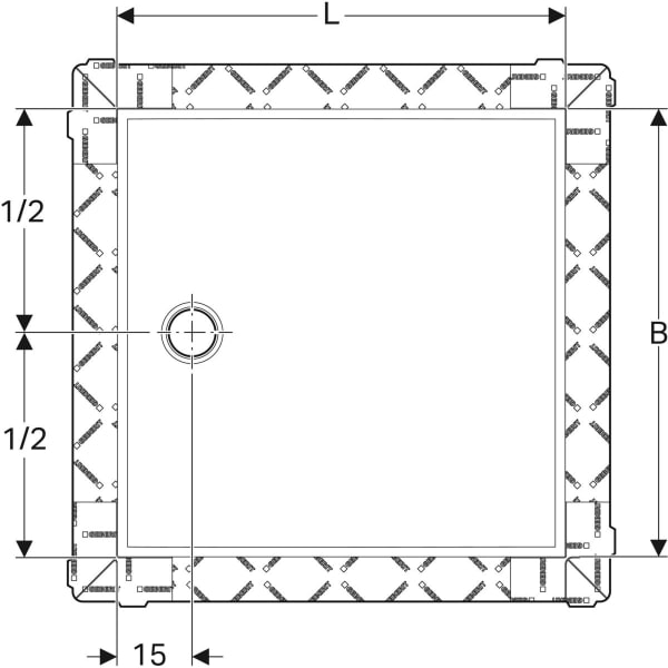 Geberit Setaplano Duschfläche 90 x 90 cm