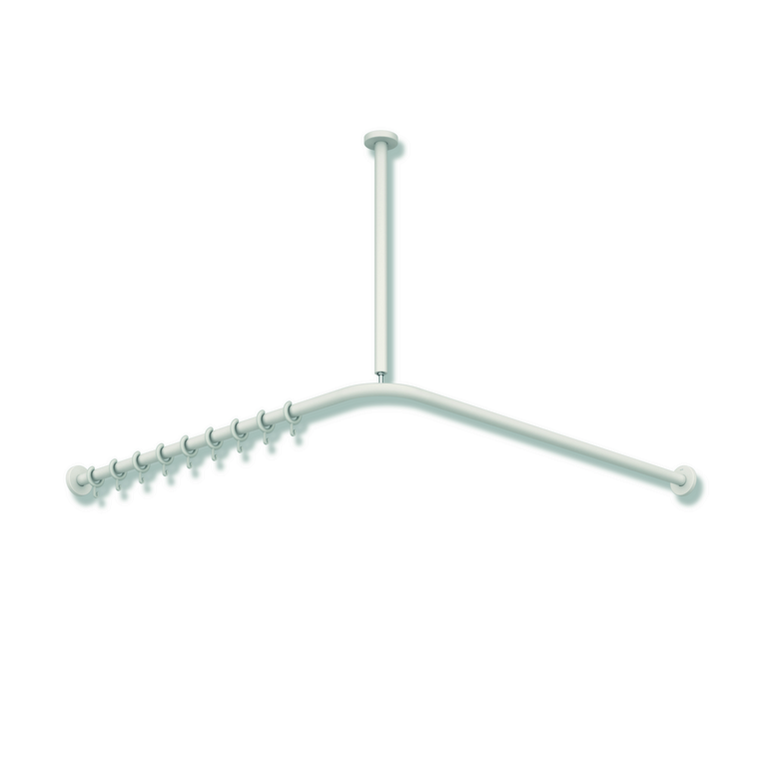 HEWI VH-Stange, d:25,A1/A2=1487, 28 Ringe, plvb weiß tiefmatt