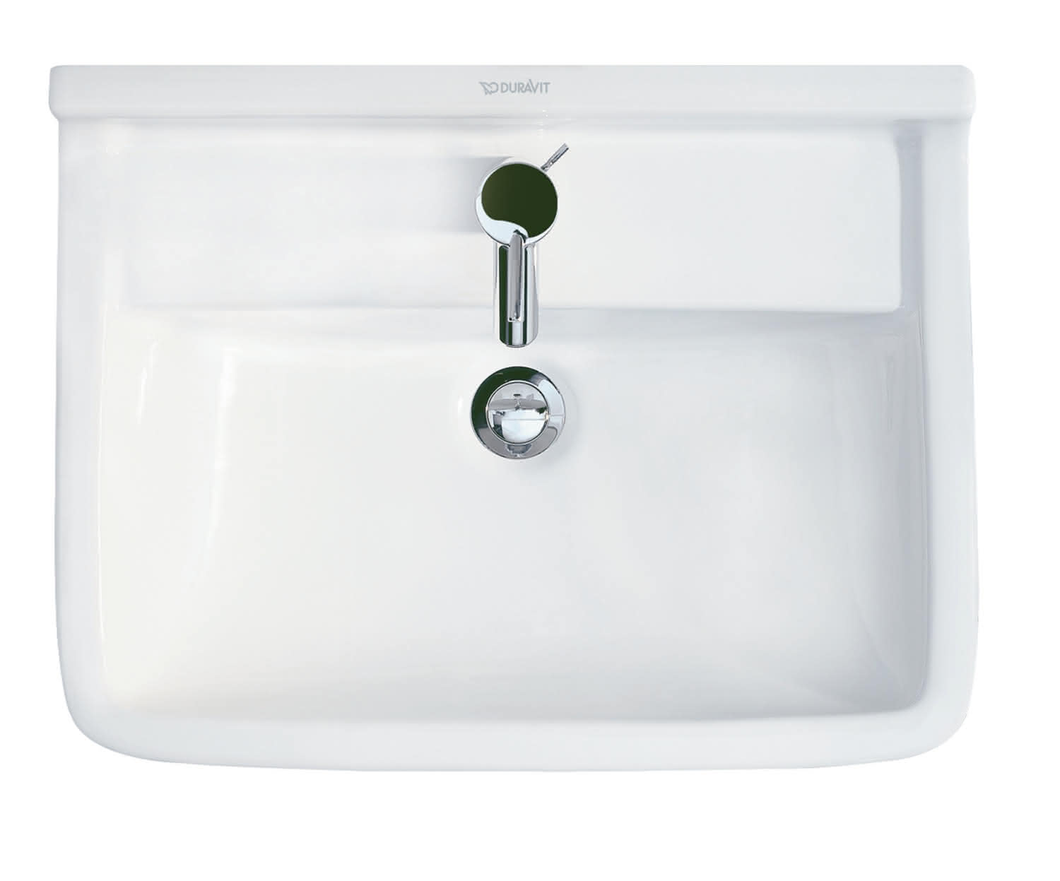 DU Waschtisch Starck 3 550 mm mit ÜL, mit HLB, 1 HL, weiß