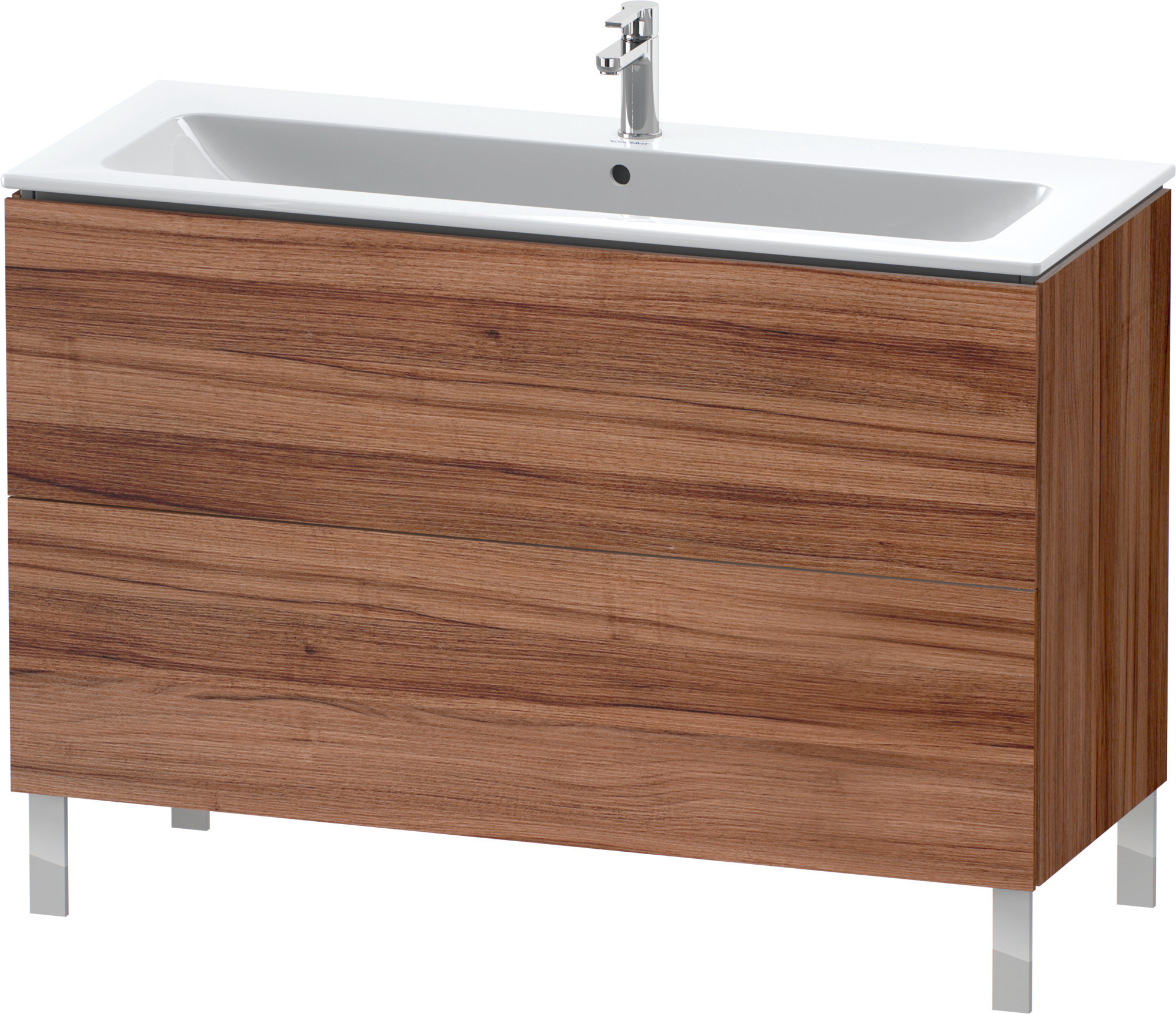 Duravit WTU stehend L-Cube 481x1220x704mm 2 Auszüge, f.233612, nussbaum natur