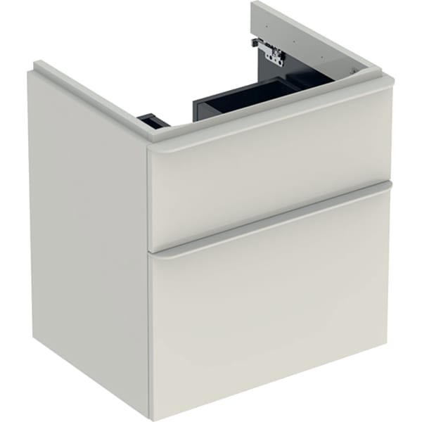 Geberit Smyle US für WT, eckig, m. 2 Schubl. 58,4x61,7x47cm, sand-grau