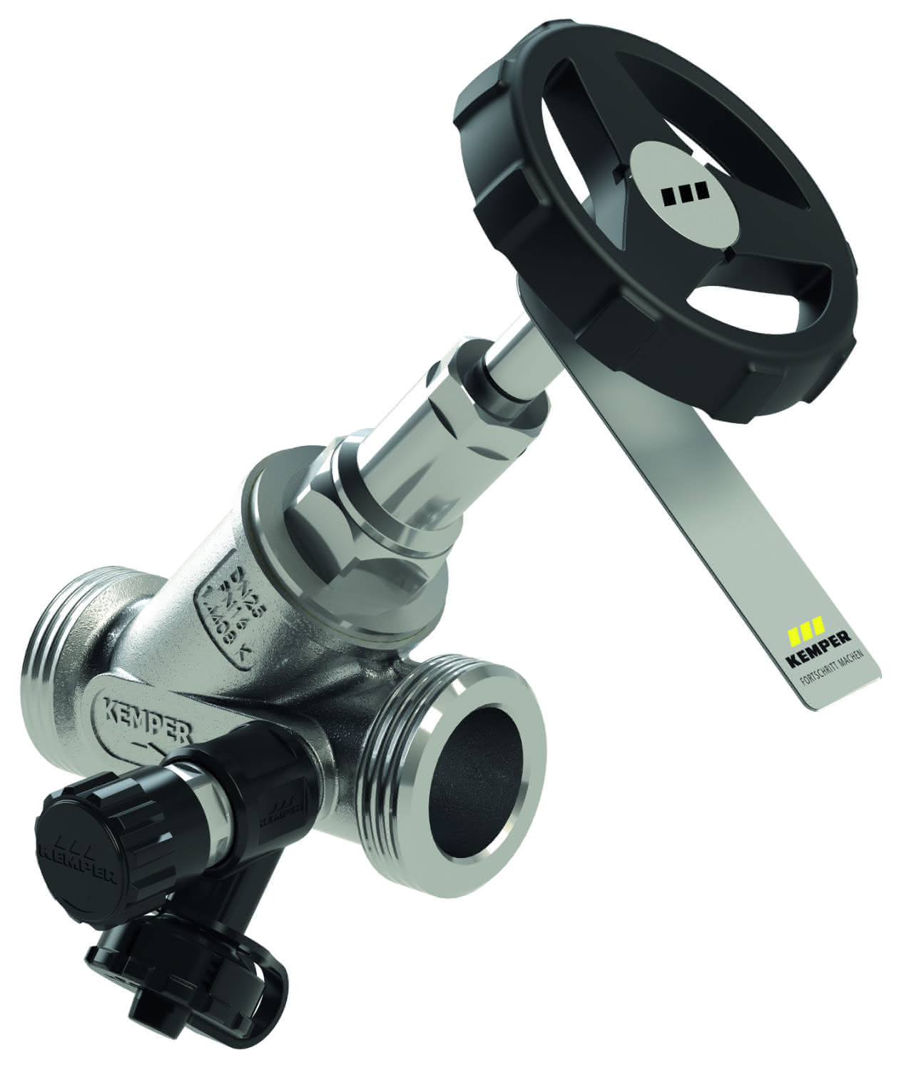 KEMPER NIRO Freistrom-Absperrventil Edelstahl, m.Entl., AG DN20
