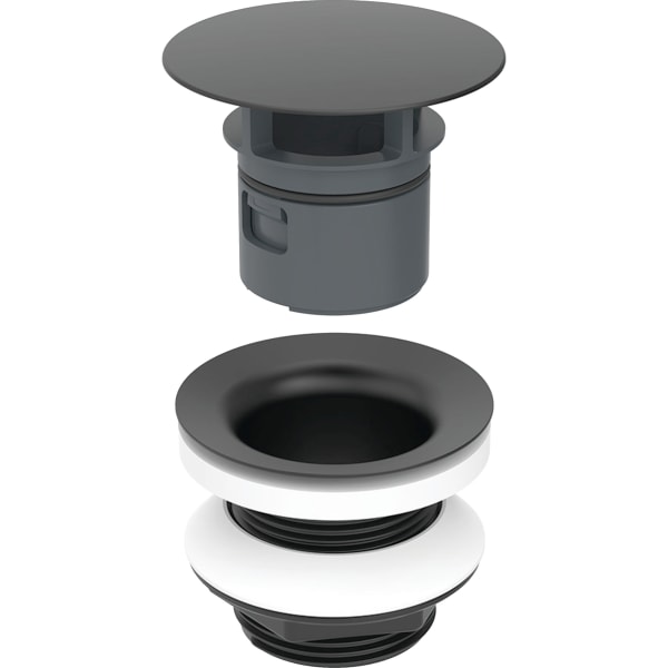 Geberit Ablaufventil mit freiem Auslauf 1 1/4 x 80mm, schwarz matt
