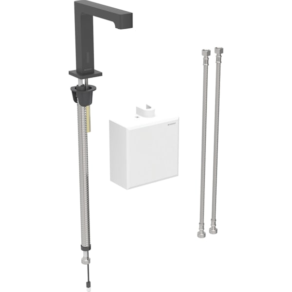 Geberit Brenta WT-Arm.,Standmontage, Batterie mit AP-Funkt.Box, m.Misch., schwarz matt