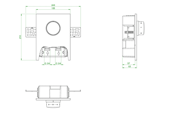 OVENTROP-Unibox E BV Bypass, geschlossen, weiß