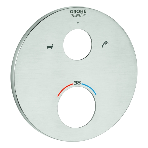 GROHE Rosette 49075 rund für THM-Fertigmontagesets supersteel