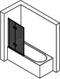 Hüppe DA 501 Design pure BW Abt. SFT 120 li H:1500 silber matt klar Anti-Plaque