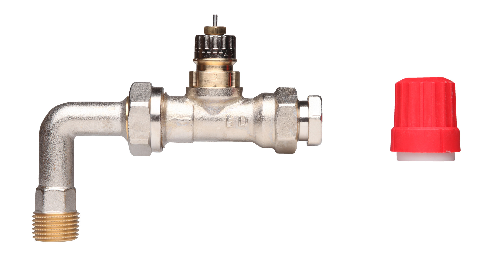 Danfoss Ventilgehäuse RA-K Durchgang mit Bogen, R 1/2, kv: 2,5