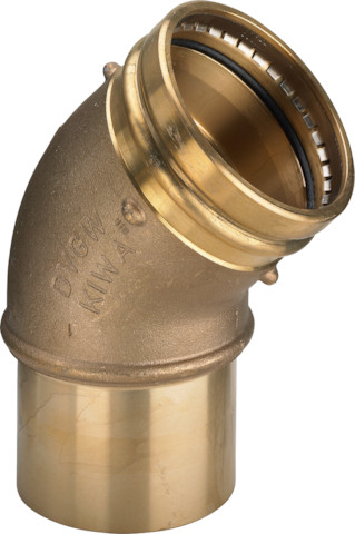 Viega Bogen 45 Grad mit SC Sanpress 2226.1LF in LABS-frei in 54mm Rotguss