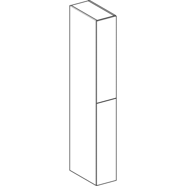 Geberit Hochschrank mit zwei Auszügen 24x180x48cm, lava matt/Glas lava