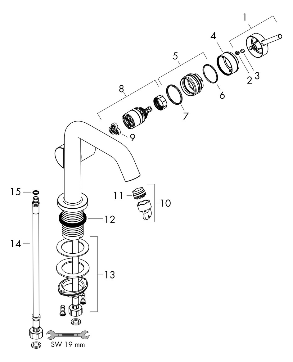 Hansgrohe WTM 150 Tecturis S Fine CoolStart ohne Ablaufgarnitur BBR