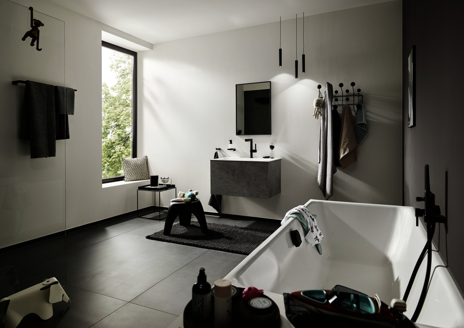 Hansgrohe Wannenmischer Unterputz Finoris Fertigset mattschwarz