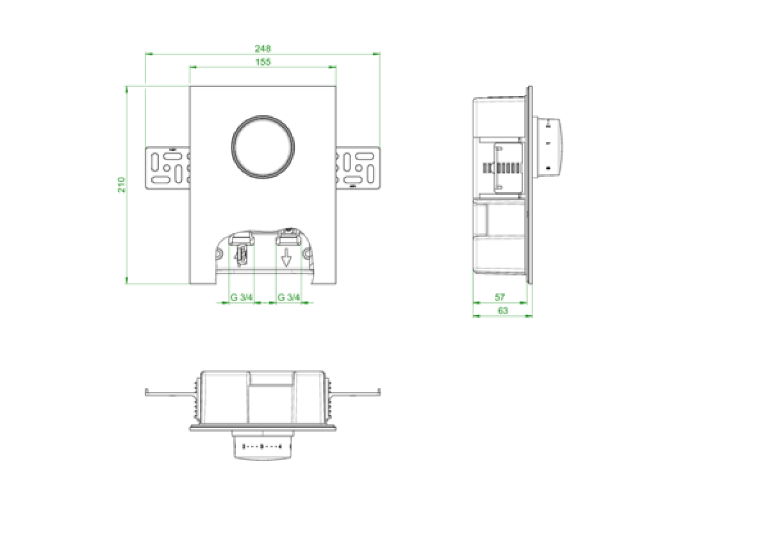OVENTROP-Unibox TQ-RTL Thermostat, RTL, Q-Tech,Echtglas schwarz