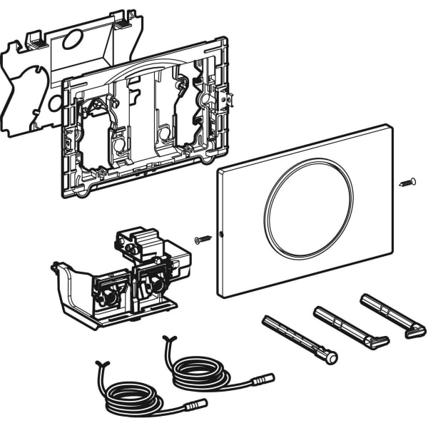 Geberit Sigma10 WC-Strg., rund, elektron. Sp. Netz., 1-M-Sp., SKG, man. gebü. Etc/pol.