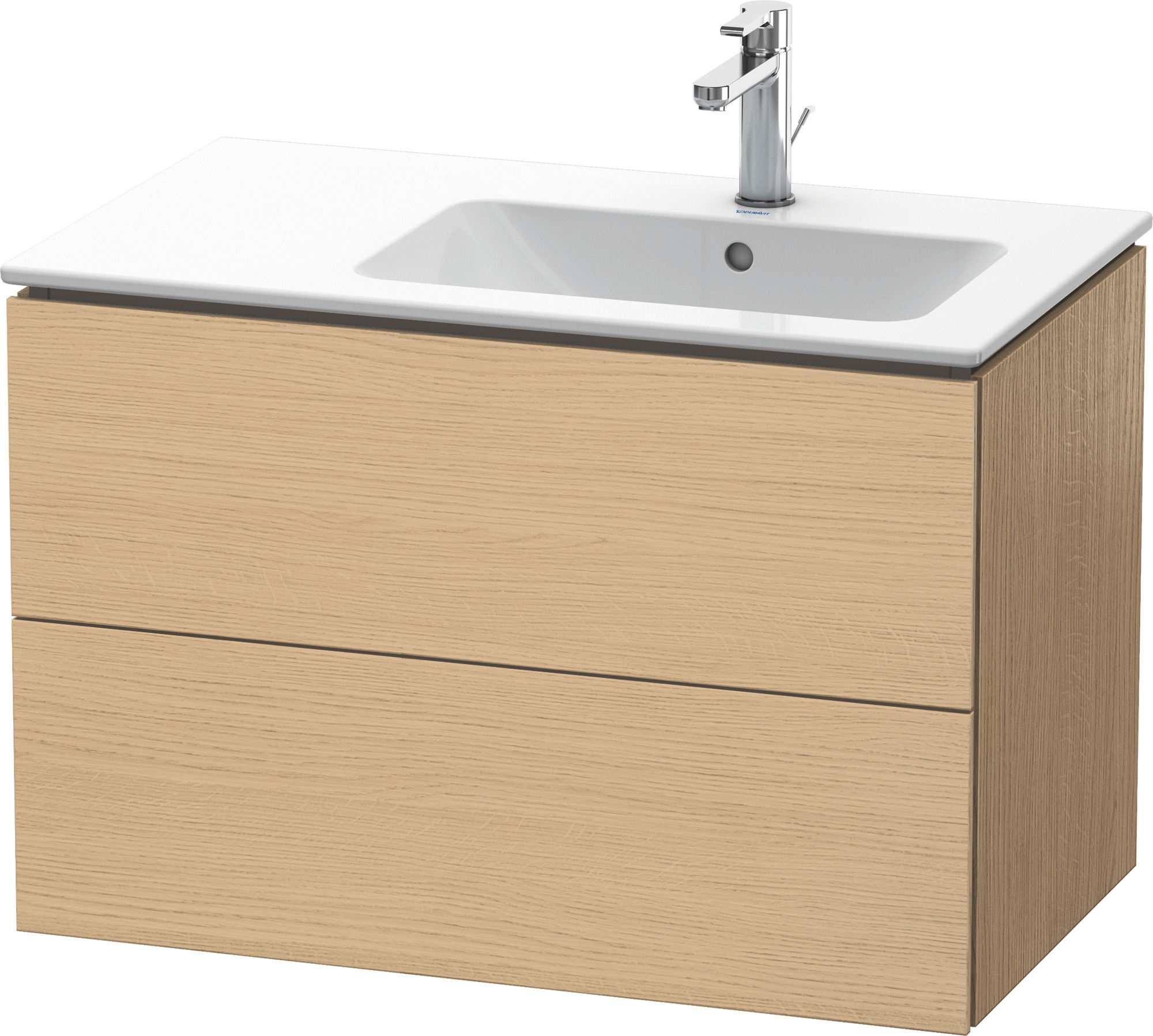Duravit WTU L-Cube 550x820x481mm,wandhängend 2 SchKa, Becken re, Eiche Natur