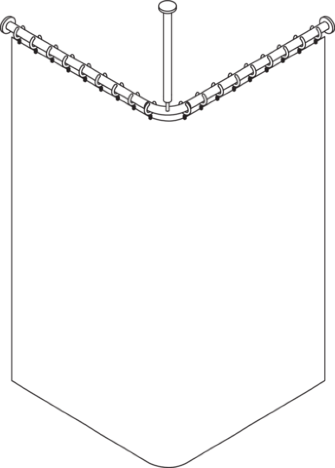 HEWI VH-Stange Ser 801,A1/2:883,kürzb., Deckenabh. A:500, DUVO Poly. signalweiß