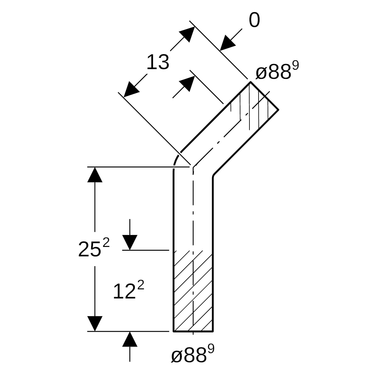 Geberit Mapress Edelstahl Passbogen 45Gr d88,9
