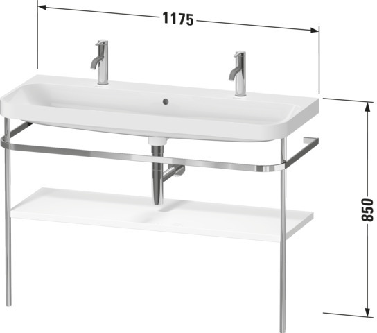 Duravit HappyD2+ cshaped m.MK 1175x490x850mm,+MWT,1HL,2WP,1AFu,mÜ,ta.s