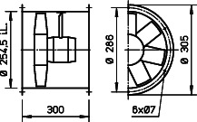 Helios HRFW EC 250 A Axialventilator 1-PH 50/60 Hz regelbar