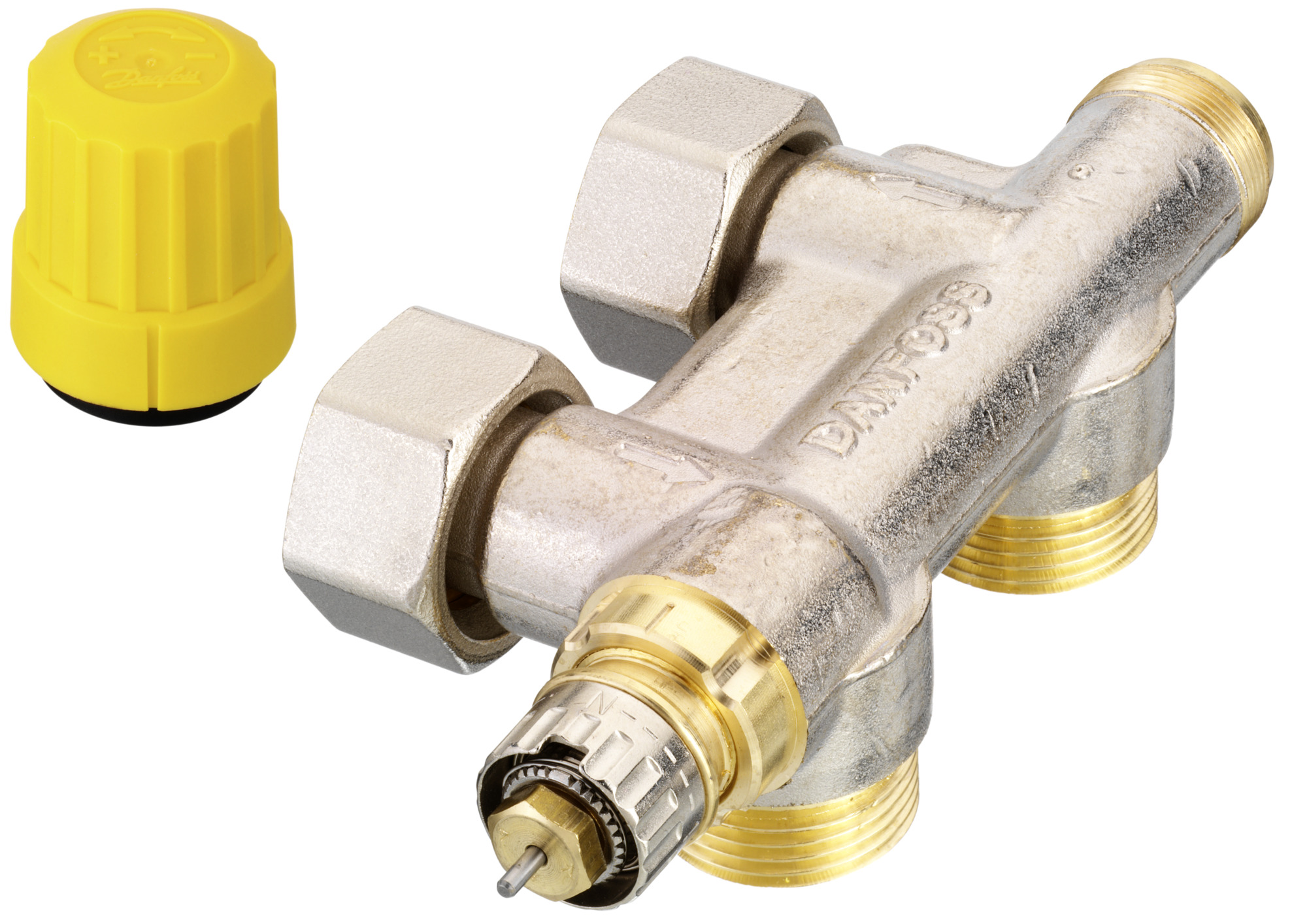 Danfoss Anschlussarmatur VHS-UR Heizkörper R 1/2, Eck, vernickelt