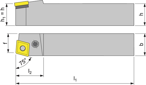 Klemmdrehhalter PCBNR 2525 M12 re. brün. Außendrehen PROMAT Klemmdrehhalter PCBNR 2525 M12 re. brün. Außendrehen PROMAT