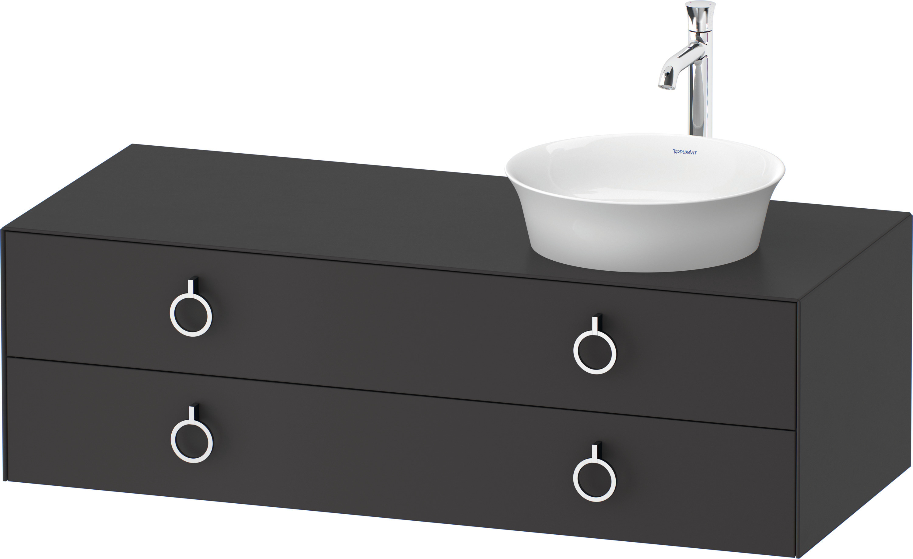 Duravit WTU wandh.White Tulip,2Schk.,m.Griff Aus.r,408x1300x550,Graphit Seidenmatt