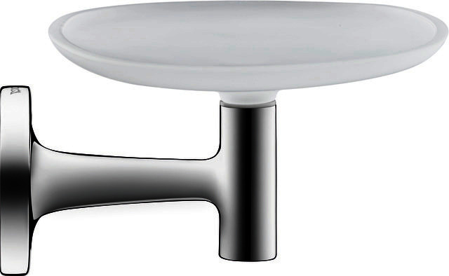 DU Starck T Seifenschale, Chrom, Akzentfarbe: Weiß Matt, 140x119x66 mm, :