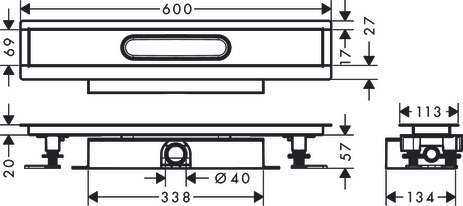 Hansgrohe Komplettset uBox universal  für flache Installat.600mm für DR FS