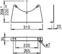 Helios MK 200-225 Montagekonsolen Stahl verzinkt 1 Satz = 2 Stück