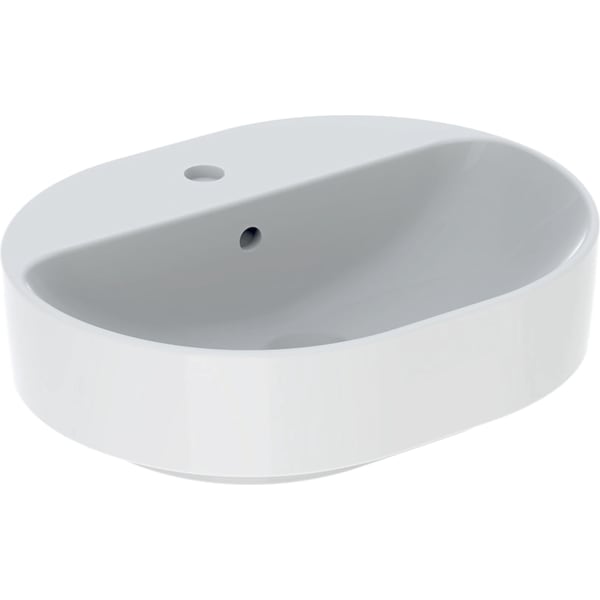 Geberit VariForm Aufsatz-WT, elliptisch mit HLB, 50x40cm, m. Ül., weiß, KeraTect