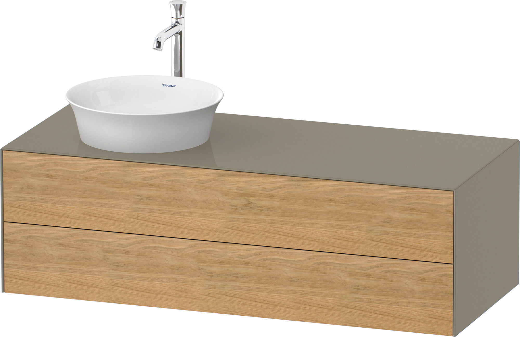 Duravit WTU White Tulip wandh,2 SchKa,B li. 408x1300x550mm,Eiche N.M/Steingrau HGL