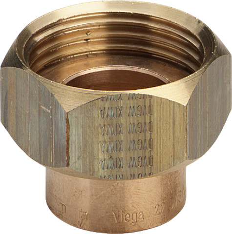 Viega Verschraubung 94359 flachdichtend in 35mm x G1 1/2 Rotguss
