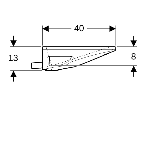 Geberit ONE WT, 90x40cm, CleanDrain, v.Ausld. o.Hl., Ül. verd., weiß Tect/weiß glzd