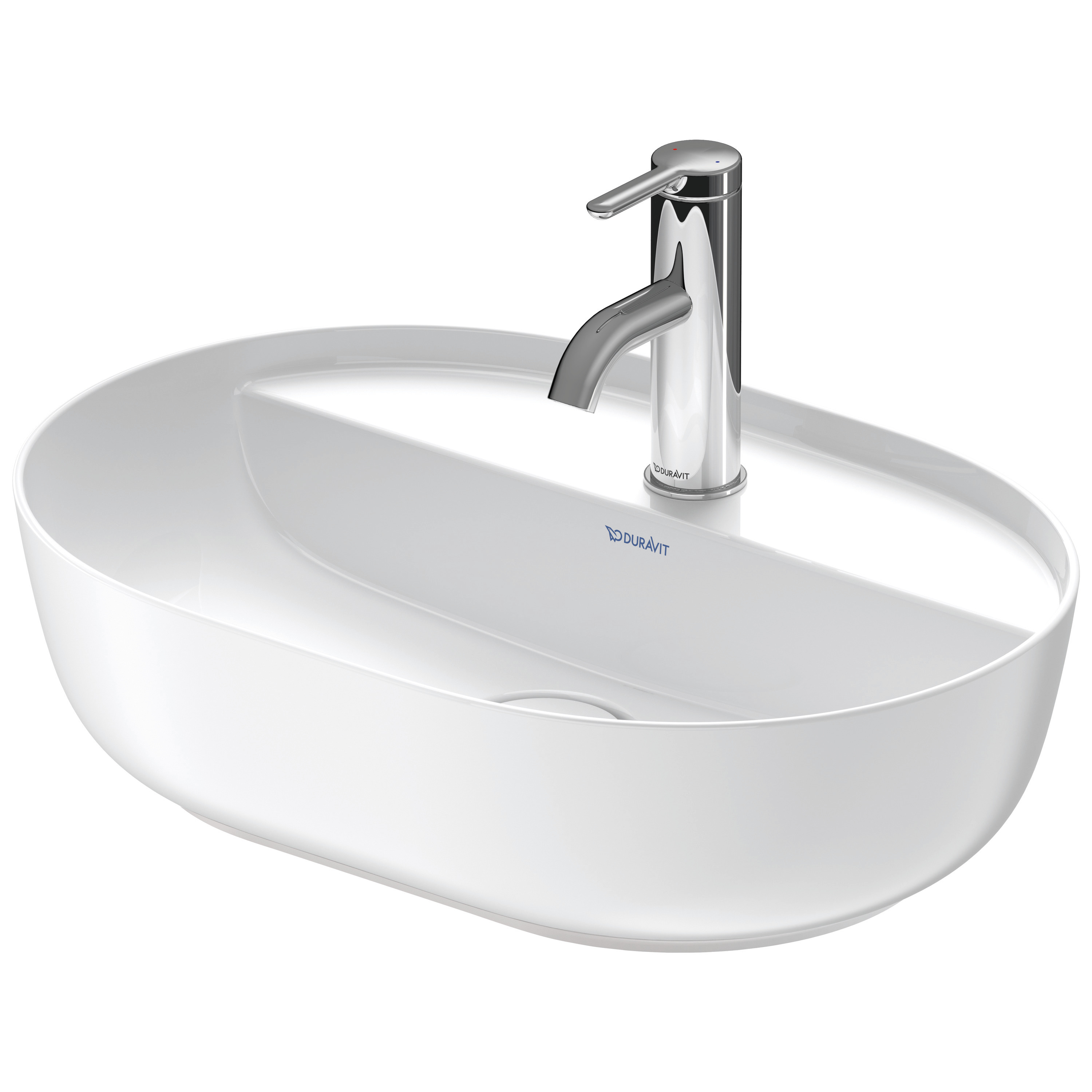 Duravit Aufsatzbecken Luv 500mm, geschliffen o.ÜL,m.HLB,1HL,weiß/weiß sdm.,WGL